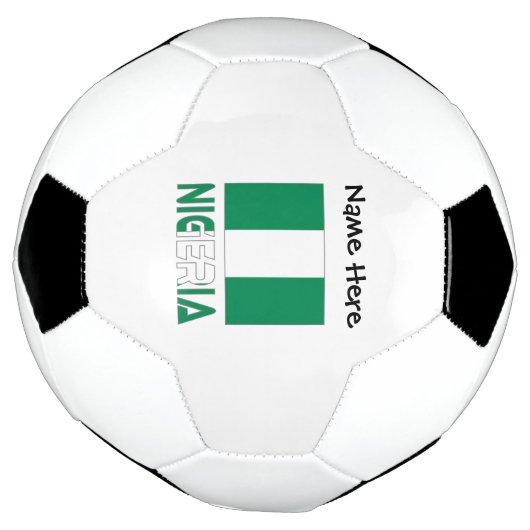 ナイジェリアとナイジェリア国旗あなたの名前サッカーBa サッカーボール (回転)