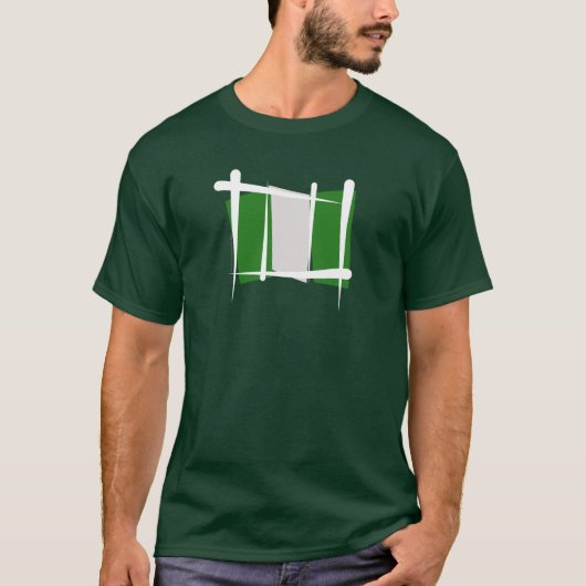 ナイジェリアのブラシの旗 Tシャツ (正面)