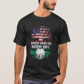 ナイジェリアのルーツで育ったアメリカ人アメリカ国旗ニジェリ Tシャツ (正面)