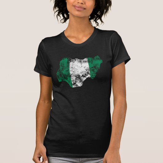 ナイジェリアの動揺してな旗 Tシャツ (正面)