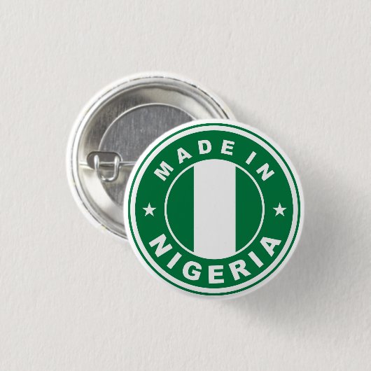 ナイジェリアの国旗プロダクトラベルで作られる円形に 缶バッジ (正面&裏面)