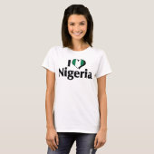 ナイジェリアの国旗Tシャツ大好き Tシャツ (正面フル)