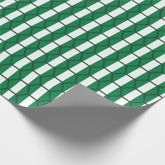 ナイジェリアの旗の蜜蜂の巣の包装紙 ラッピングペーパー (角)