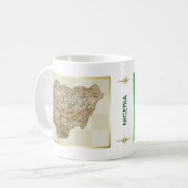 ナイジェリアの旗 + 地図のマグ コーヒーマグカップ (正面左)