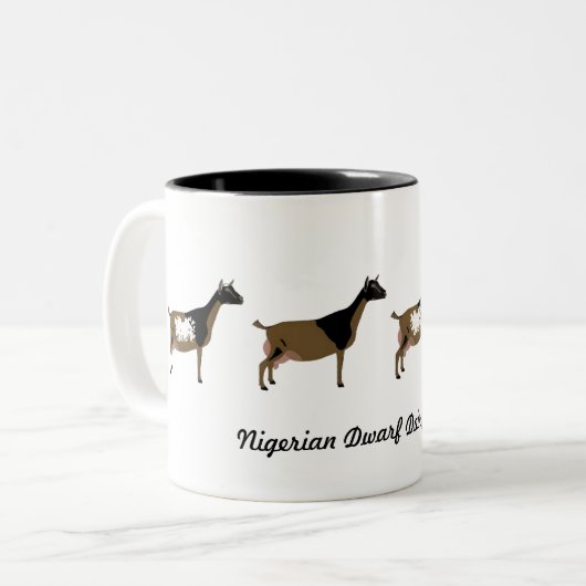 ナイジェリアの矮性乳用ヤギ ツートーンマグカップ (正面左)