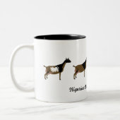 ナイジェリアの矮性乳用ヤギ ツートーンマグカップ (左)