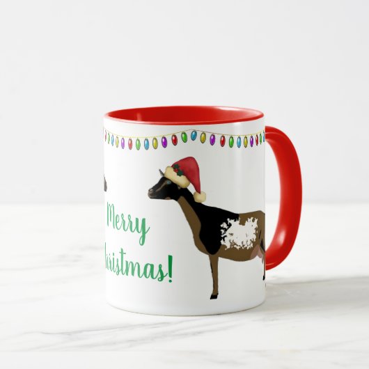 ナイジェリアの矮性乳製品ヤギのクリスマス マグカップ (正面右)