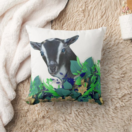 ナイジェリアの矮性山羊の名ヤギ枕 クッション (ブランケット)