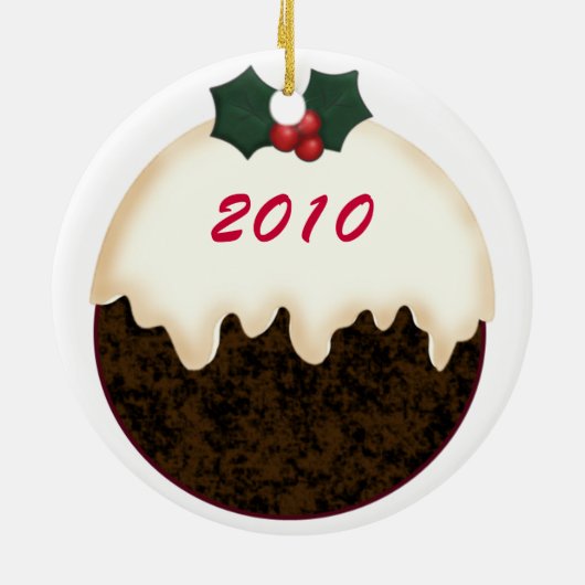 ナイジェリアの矮星ヤギのサンタハットクリスマスオーナメント セラミックオーナメント (裏面)