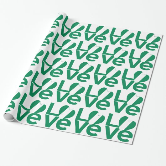 ナイジェリアの緑の愛ハート旗 ラッピングペーパー (アンロールド)