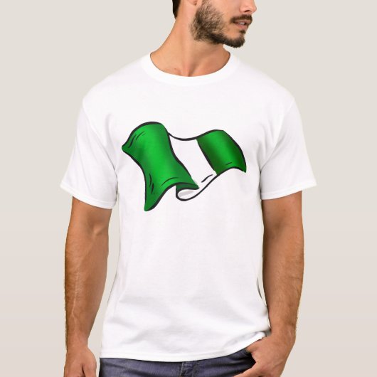 ナイジェリアの賛美者のための波状のナイジェリアの旗 Tシャツ (正面)