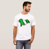 ナイジェリアの賛美者のための波状のナイジェリアの旗 Tシャツ (正面フル)