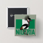 ナイジェリアの黒い戴冠クレーン 缶バッジ (正面&裏面)