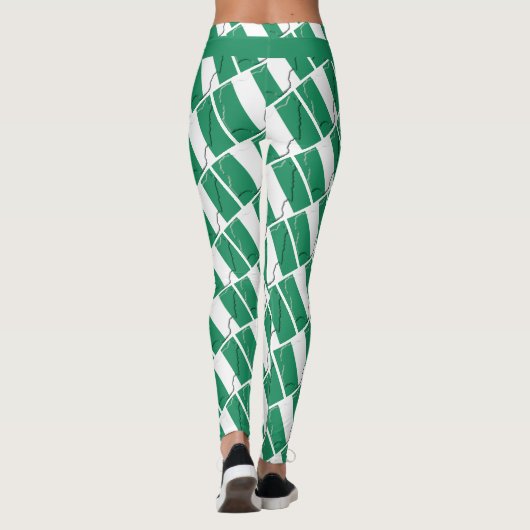 ナイジェリアカスタム文字走自らのレースフラグ レギンス (裏面)