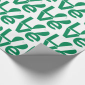 ナイジェリアグリーンラブハート国旗 ラッピングペーパー (角)