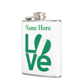 ナイジェリアグリーンLOVEハートパーソナライズされた国旗 フラスク (左)