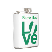 ナイジェリアグリーンLOVEハートパーソナライズされた国旗 フラスク (右)