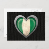 ナイジェリアハート旗鋼メッシュ効果 ポストカード (正面/裏面)