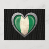 ナイジェリアハート旗鋼メッシュ効果 ポストカード (正面)