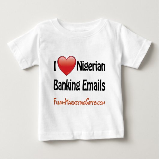 ナイジェリアバンキング電子メールのユーモア ベビーTシャツ (正面)