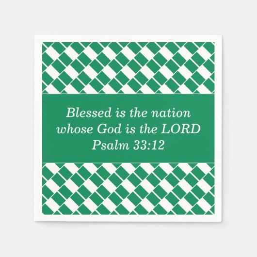 ナイジェリアパーソナライズされた国旗のクリスチャン スタンダードカクテルナプキン (正面)