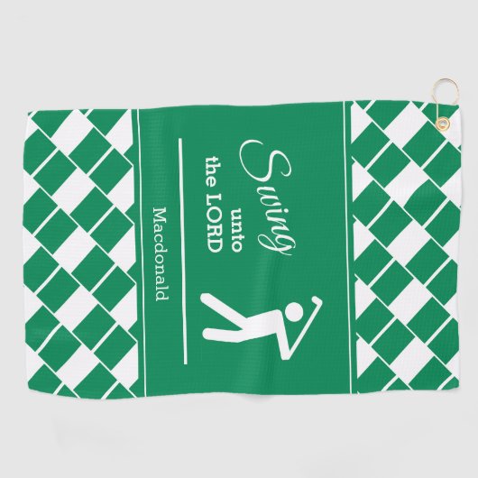 ナイジェリアパーソナライズされた国旗の揺れ動き ゴルフタオル (横)