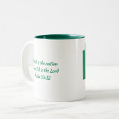 ナイジェリアフラグマップ聖なる書物、 経典ホワイト ツートーンマグカップ (正面左)