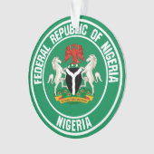 ナイジェリアラウンドエンブレム オーナメント (正面)
