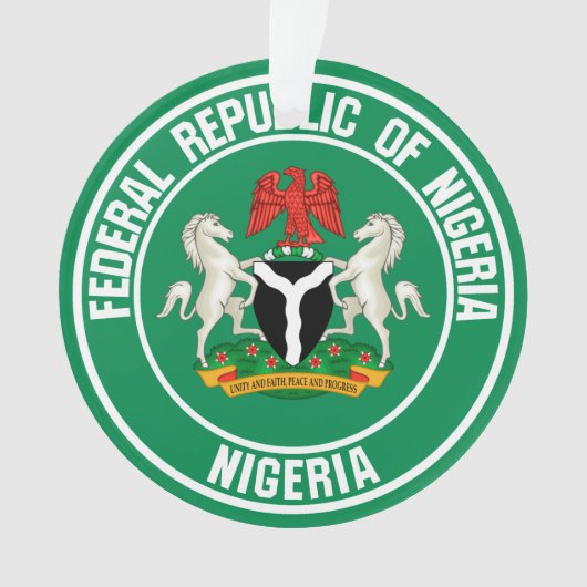 ナイジェリアラウンドエンブレム オーナメント (正面)