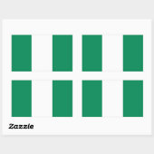 ナイジェリア国旗が貼られた四角形シール 長方形シール (シート)