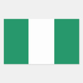 ナイジェリア国旗が貼られた四角形シール 長方形シール (正面)