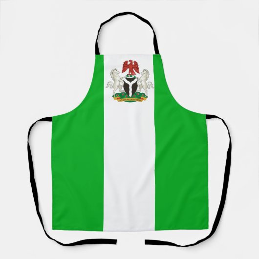 ナイジェリア国旗とコートの武器 エプロン (正面)