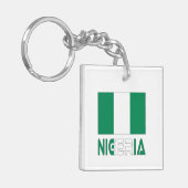 ナイジェリア国旗とナイジェリア キーホルダー (正面左)