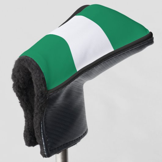 ナイジェリア国旗のゴルフパターカバー ゴルフヘッドカバー (3/4 正面)