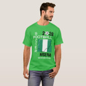 ナイジェリア国旗のサッカーカスタムサッカー2026 Tシャツ (正面フル)