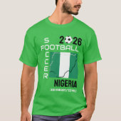 ナイジェリア国旗のサッカーカスタムサッカー2026 Tシャツ (正面)