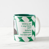 ナイジェリア国旗の写真テンプレートテキストの追加 ツートーンマグカップ (正面右)