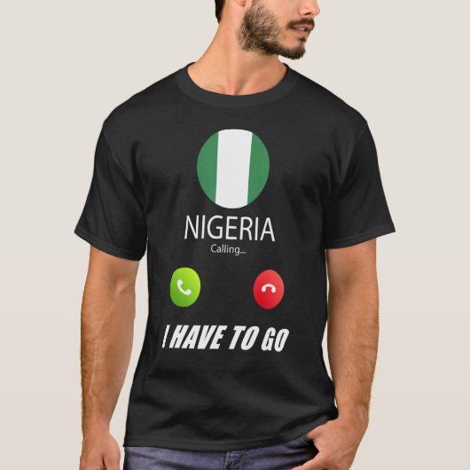ナイジェリア国旗の土産ナイジェリアが呼び出しているカリン Tシャツ (正面)