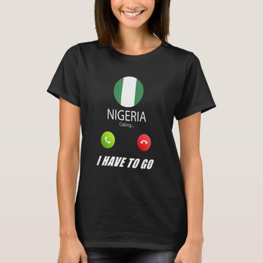 ナイジェリア国旗の土産ナイジェリアが呼び出しているカリン Tシャツ (正面)