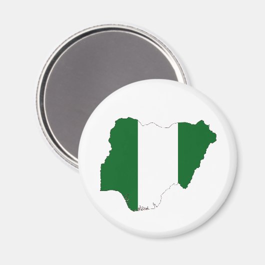 ナイジェリア国旗の地図の図形の記号 マグネット (正面/裏面)
