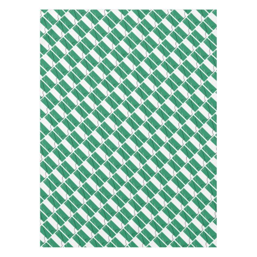 ナイジェリア国旗の地図スタイリッシュ愛国幾何学 テーブルクロス (正面)