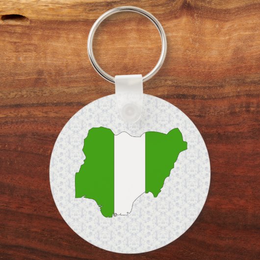ナイジェリア国旗の地図フルサイズ キーホルダー (正面)