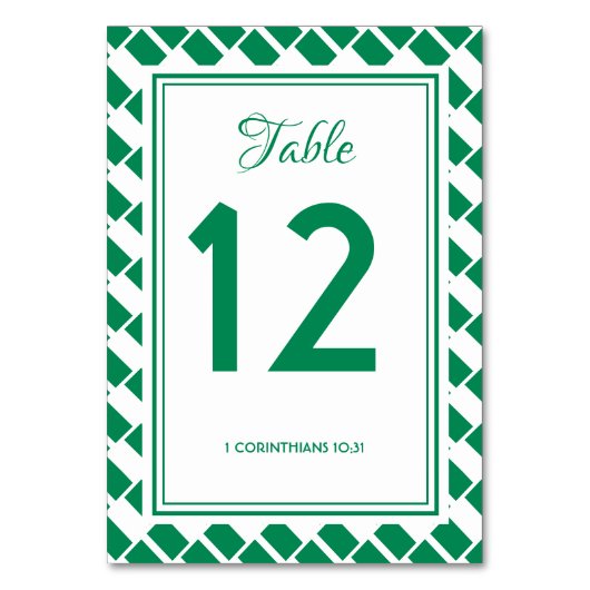 ナイジェリア国旗の宴会結婚お祝いモダン テーブルナンバー (正面)