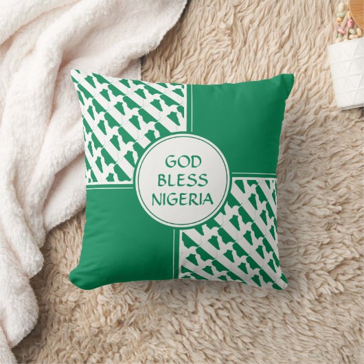 ナイジェリア国旗の愛国的なナイジャ クッション (ブランケット)