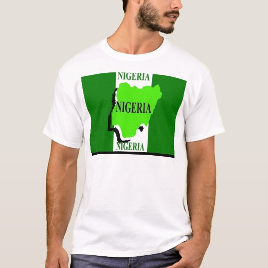 ナイジェリア国旗の男子Tシャツ Tシャツ (正面)