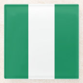 ナイジェリア国旗を持つガラスコースター ガラスコースター (正面)