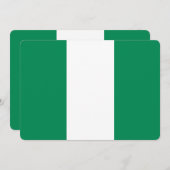 ナイジェリア国旗を持つ愛国的招待状 招待状 (正面/裏面)