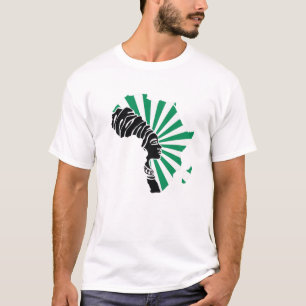 ナイジェリア国旗アフリカ地図エスニック伝統B Tシャツ