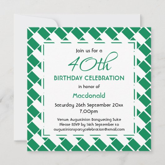 ナイジェリア国旗カスタム40歳の誕生日パーティーナイジェリア 招待状 (正面)