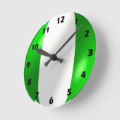 ナイジェリア国旗デザイン ラウンド壁時計 (傾斜)